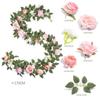 NEW Multicolor Artificial Rose Flower Vine Silk Rose Simulation Rose Leaf Vine Pink DIY Flower Arch Decor Photo Props