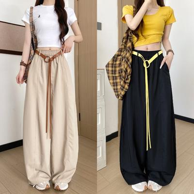 Small Design Scimitar Pants Women's Spring and Autumn New Loose Drape Straight Casual Wide-leg Sweatpants