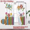 Set Of 2 Flat Printing Party Window Curtains Colorful Owls Branch Digital Printed Polyester Drapes Festive Use Curtain