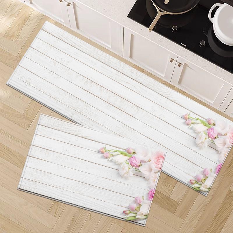 

Деревянные кухонные коврики для пола, 3D-печатный коврик для ванной комнаты, мягкий коврик из пены с эффектом памяти для прикроватной тумбочки спальни 50x160cm 1pcs