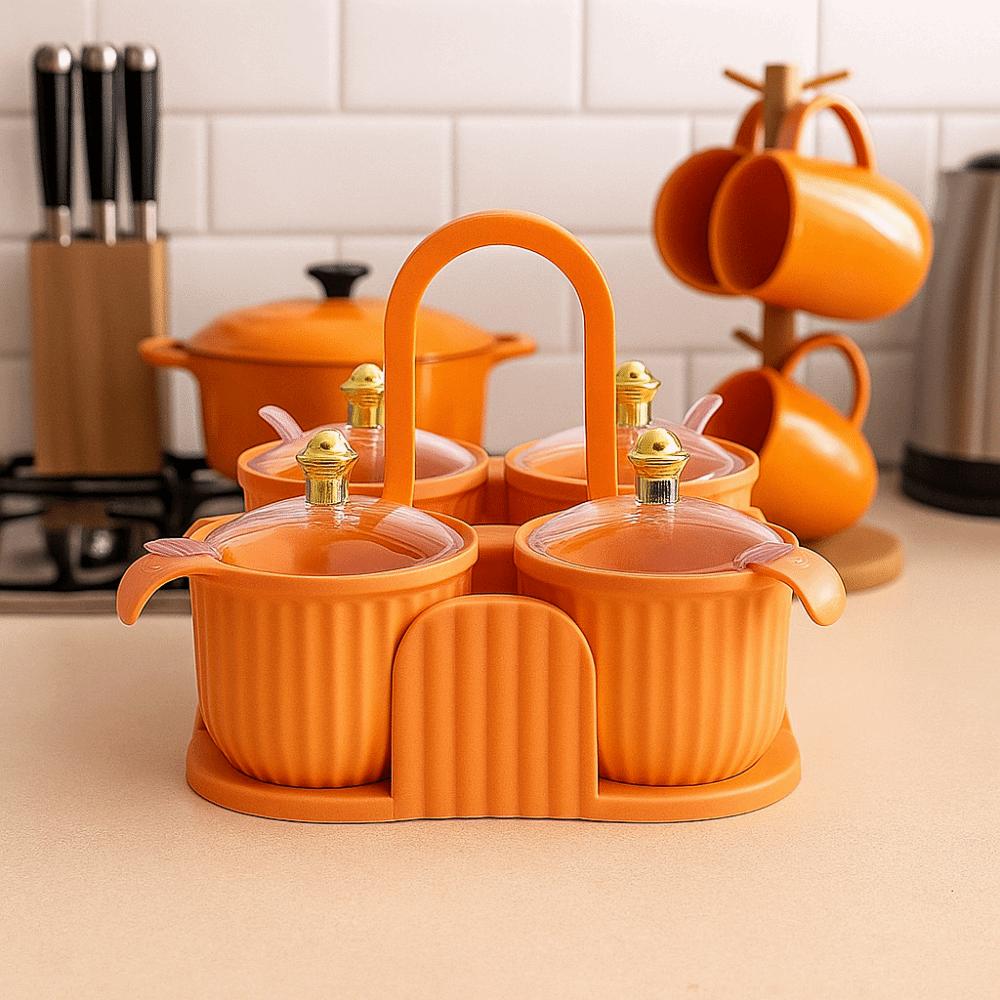 Sealed Multi-grid Seasoning Box Moisture-proof Salt Container Spice Seasoning Box  for Home