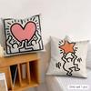 KKeith Art Exhibition Cushion Cover Silky Short Plush Invisible Zipper Dustproof Sofa Pillow Case For Home Decor