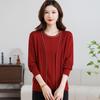 Noble Mother’s Knitted Two-Piece Set: Stylish Loose Sweater for Middle-Aged Women, Spring & Autumn Wear.