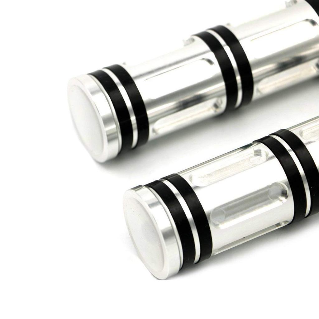 Karun Heavy Duty CNC Billet 1" Handlebar Hand Grip Sportster Dyna Softail Touring Silver