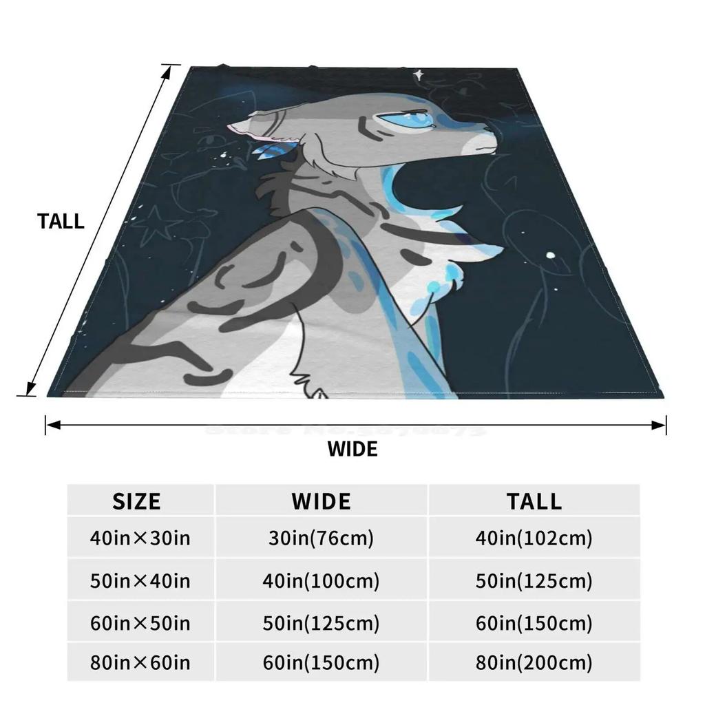 Jayfeather Soft Warm Throw Blanket Warrior Cats Moonpool Spirits Blind Jayfeather