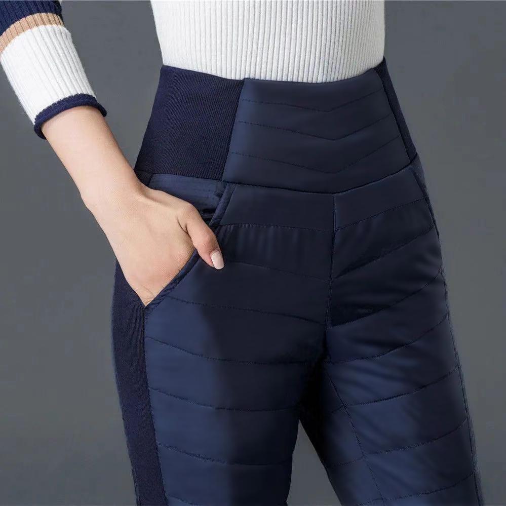 High Waist Thickened Windproof and Warm Outer Wear Down Cotton Pants Winter Stretch Slim Pencil Pants Cotton Pants Women