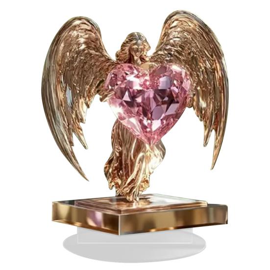 2D Flat Table Sign Acrylic Prayer Wings Angel/Fairy/Nativity Scene Desktop Ornament for Tabletop Shelf Mantel Decor