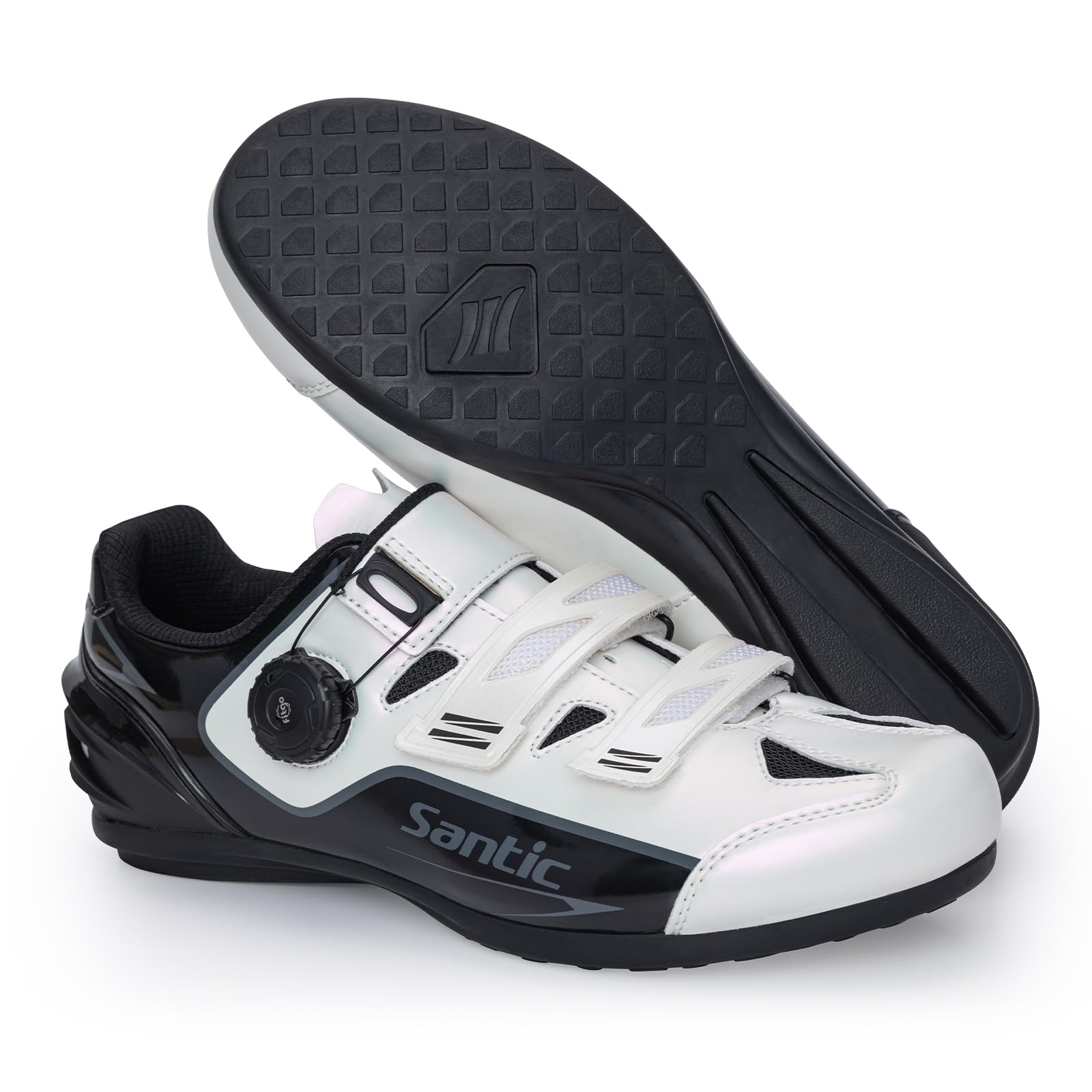 [Santic] Cycling Shoes, Non-Lock Clipless, Road Bike, Bicycle, Beginner, WS23042 (White, Size 42)