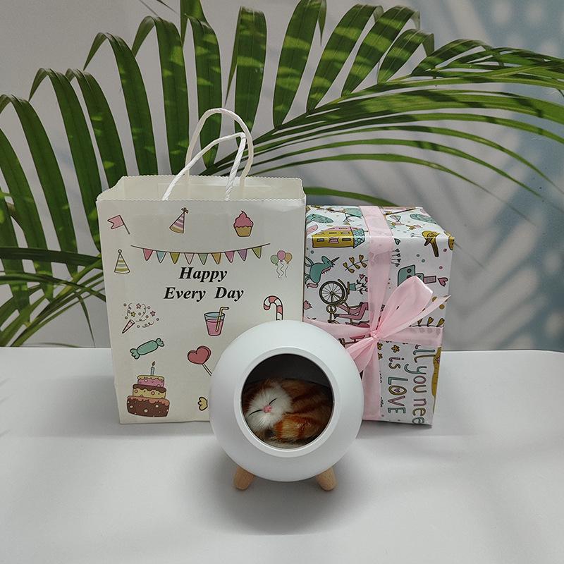 Kreatives Katze Atmosphäre Nachtlicht - USB Wiederaufladbar, Kinder Touch Nachttischlampe