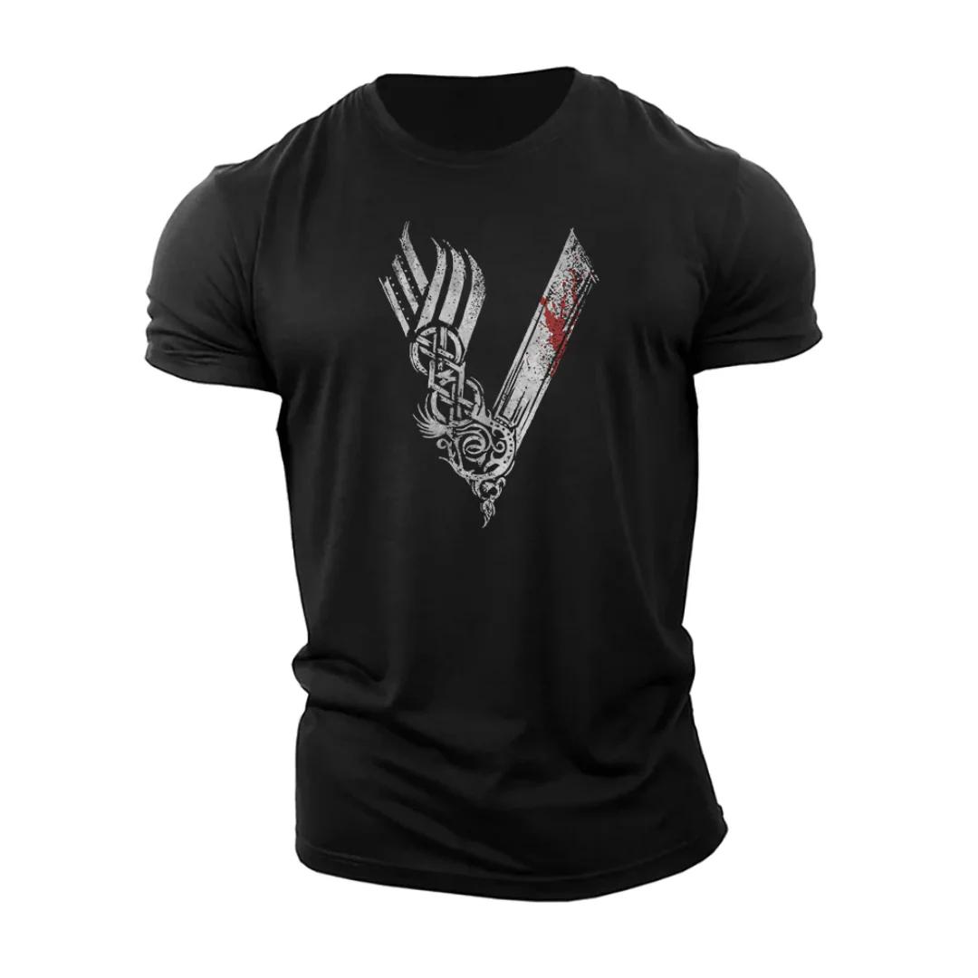 Vikings Warrior Fitness Training Gym Leisure TShirt Mens and Womens Luxury Brand Top M