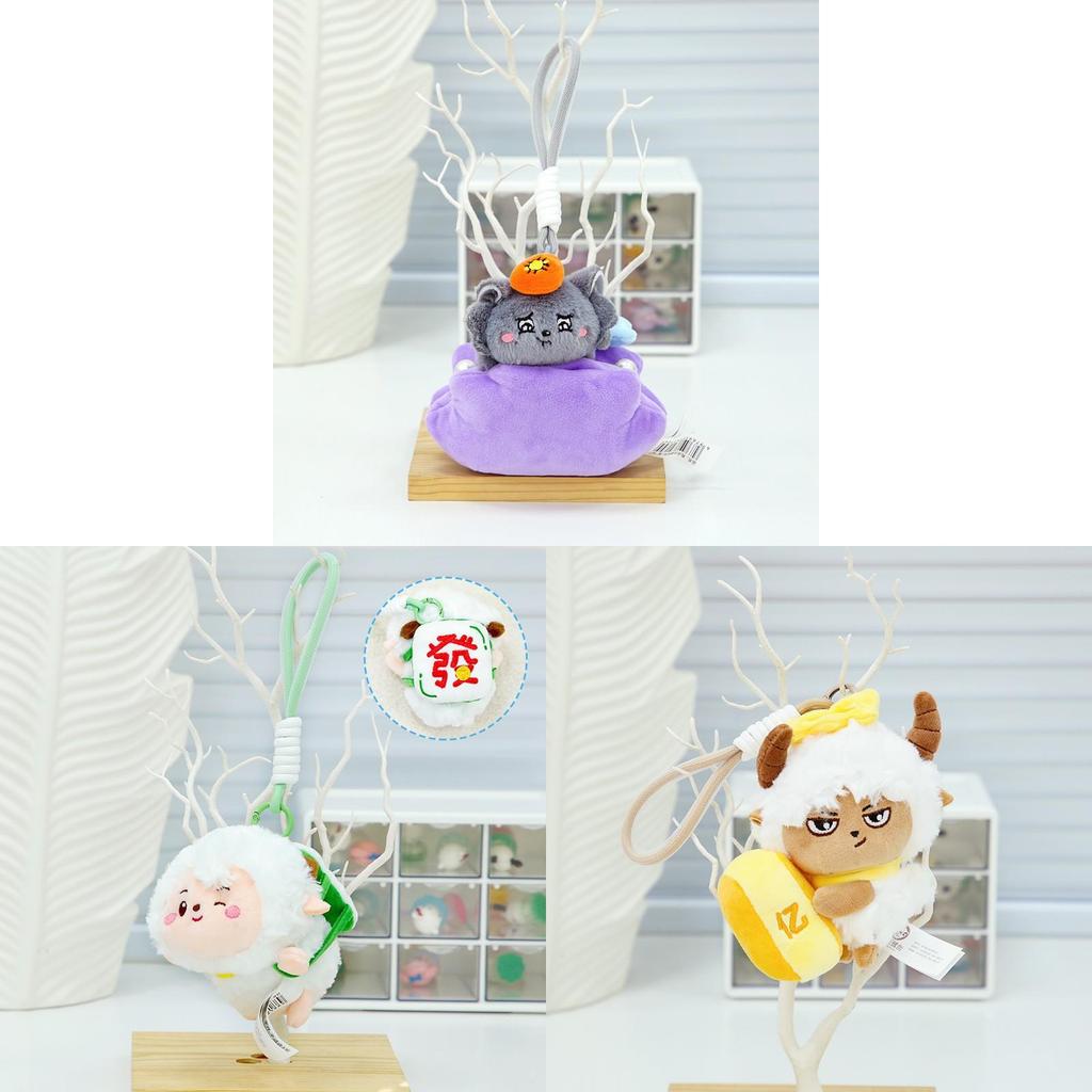 Pleasant Goat And Big Big Wolf Plush Keychain With Pp Cotton Inner For Gift And Collecting