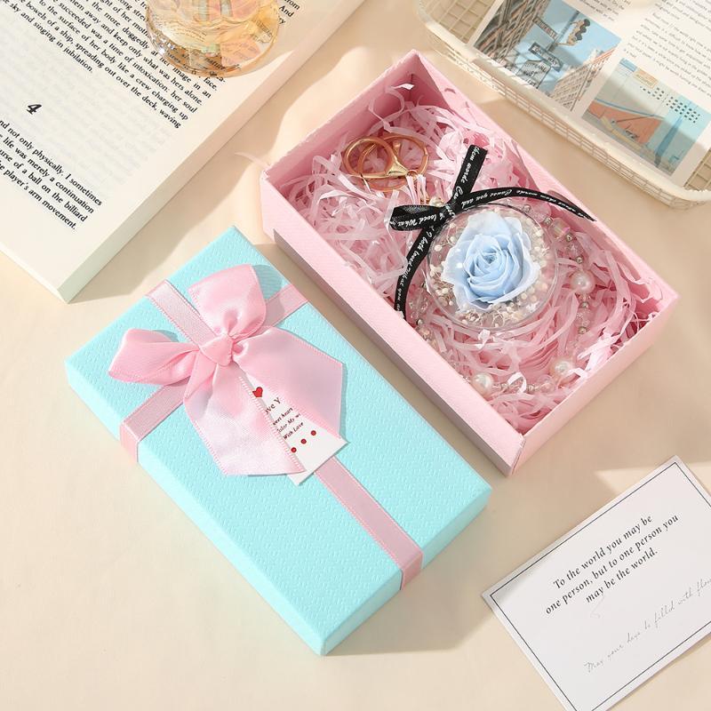 1Pcs Fashion Colorful Fairy Forever Rose Flower Keychains Lover Key Chain Jewelry Flower Hanging Keychain Romantic Gifts
