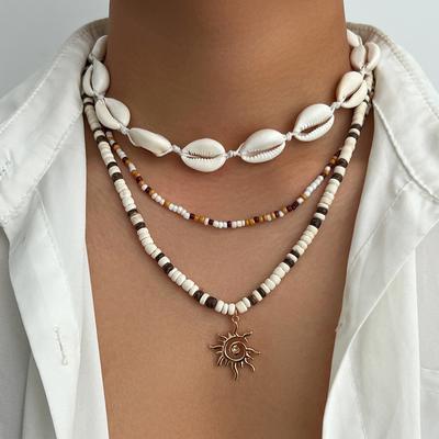 Salircon 4 Stile Hip Hop Sonne Kokosnussschale Anhänger Halskette Herren Neu Sommer Strandurlaub Verstellbare Halskette Schmuck Geschenke