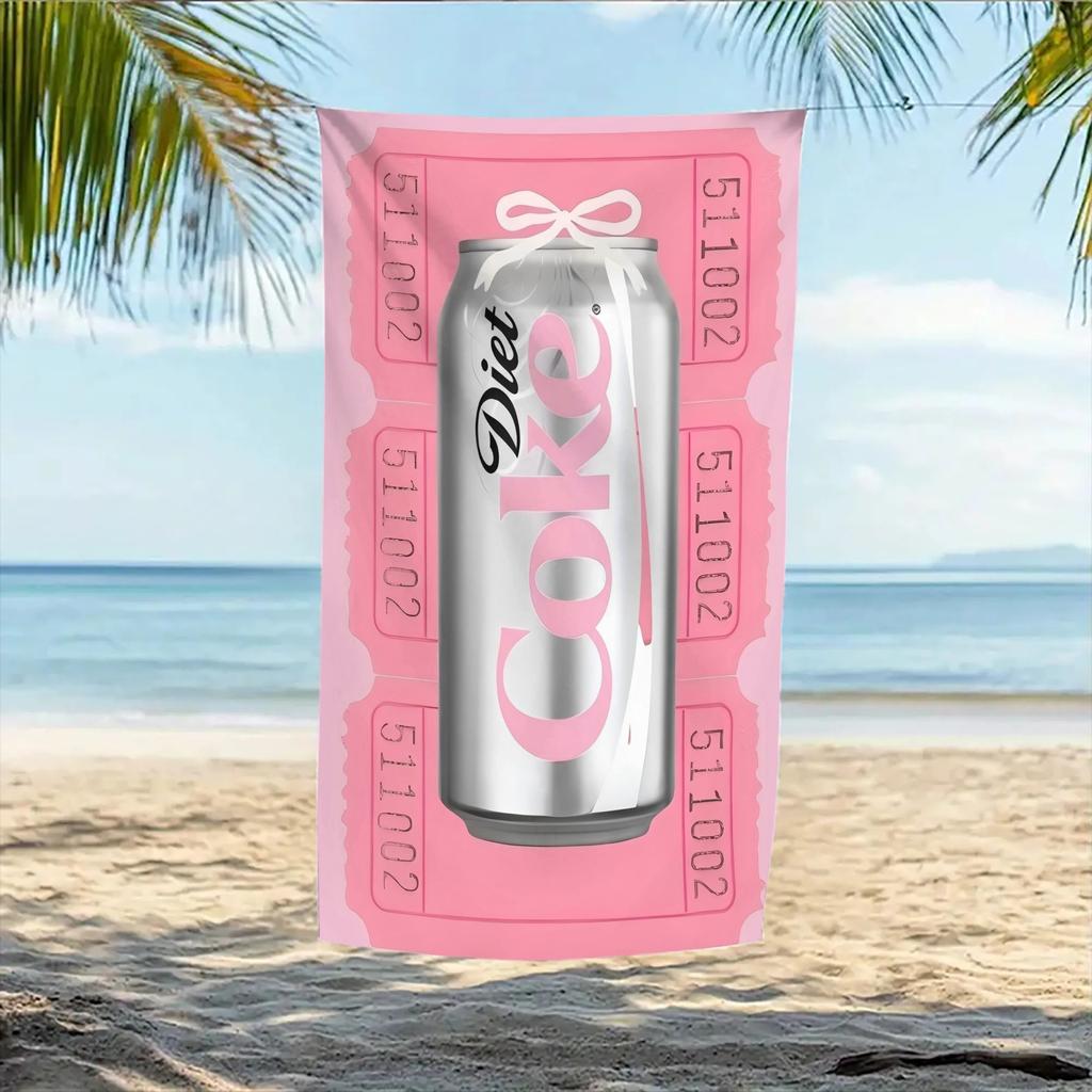 Großes Funky Coke Strandtuch Badetuch 70x140cm Sommerurlaub Druck Geschenk für Frauen Männer Tropische Strandkleidung