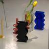 Modern Geometric Acrylic Flower Vase Tall Wave Shaped Dropship Home Office Wedding Decor for Flowers
