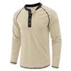 Maglietta Henley a maniche lunghe da uomo Intimo Maglietta basic casual Maglietta traspirante a 4 bottoni Maglietta da allenamento traspirante per uomo