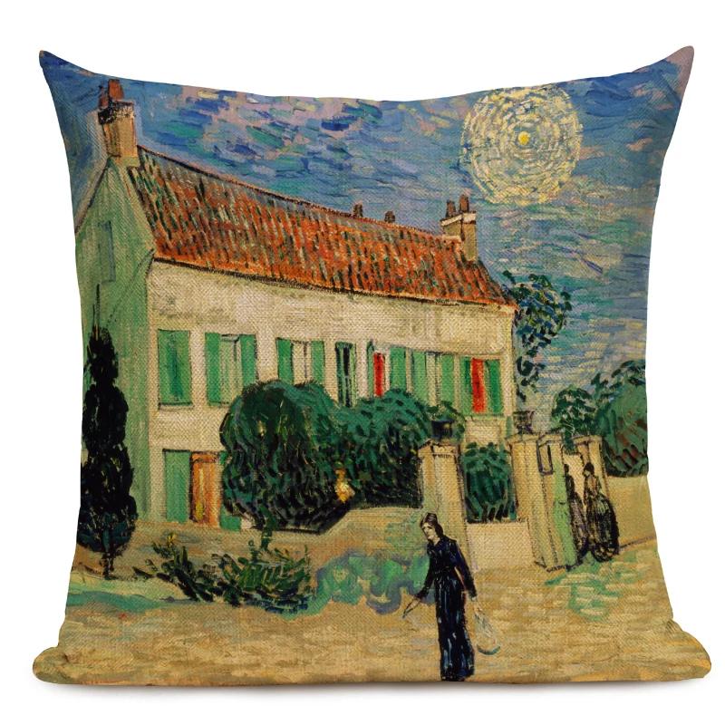 Van Gogh Oil Painting Art Decorative Cushion Cover Throw Pillow Case for Sofa, Car , and Office Decor 45x45CM Pillow Cover