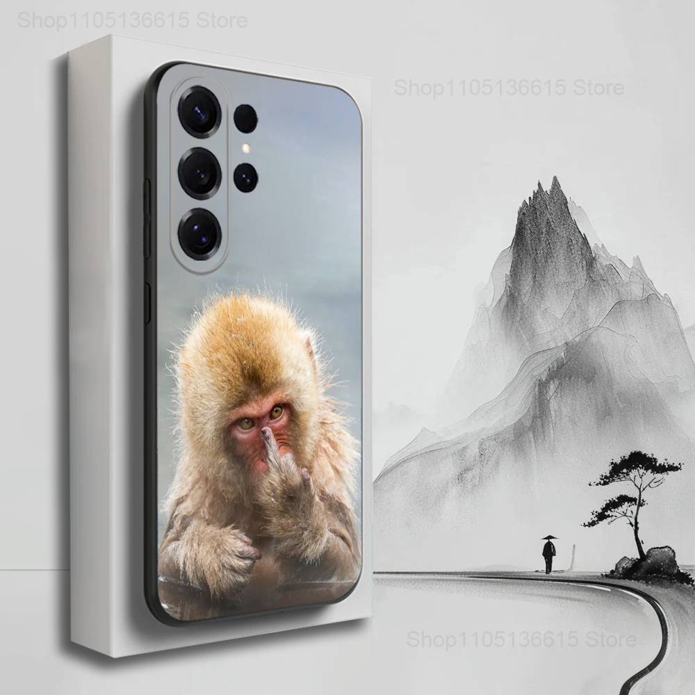 Funny Expressions Monkey Case For Samsung S23,S25,S20,S10,S9,S21,S24,S22,Ultra,FE,Plus,Lite,Soft Silicone Black