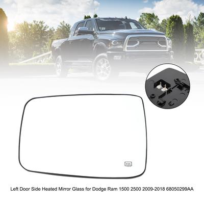 Vetro Specchietto Laterale Sinistro Riscaldato per Dodge Ram 1500 2500 2009-2018 68050299AA