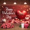 Valentine's Love Backdrop Romantic Valentine's Day Display Happy Valentine's Day Banner Glittery Lettering For Proposal