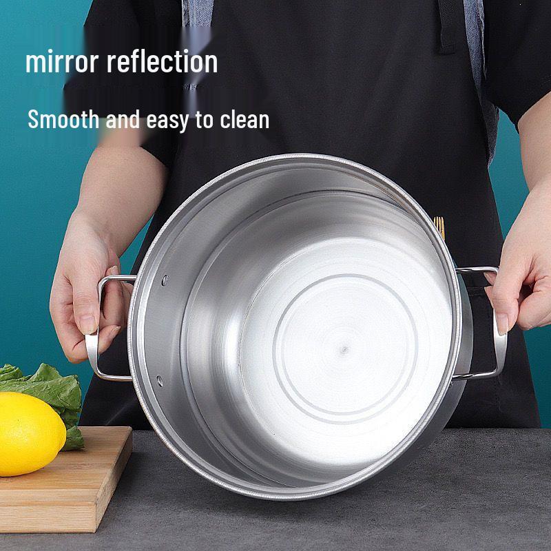 Stainless Steel Extra Thick Two/Three-Layer Steamer Pot with Large Capacity for Induction & Gas Stoves