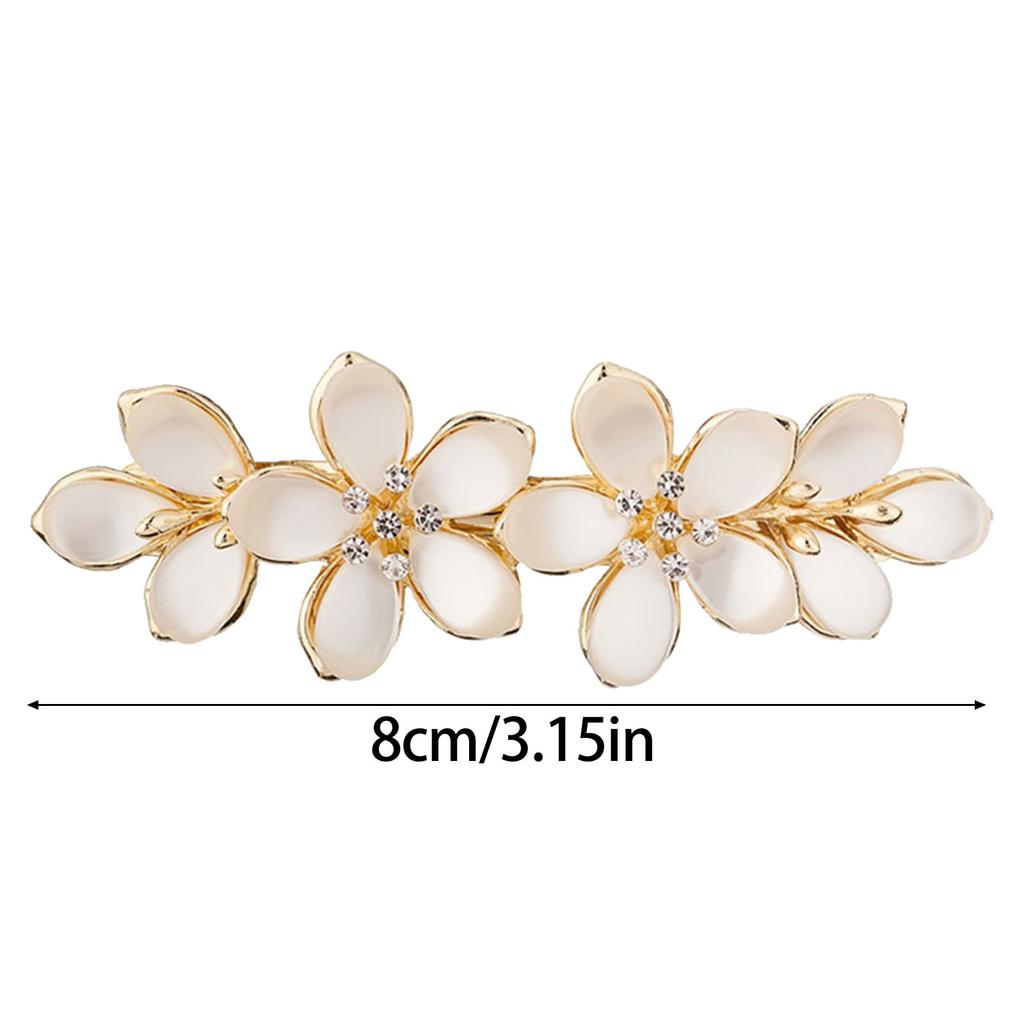 Shimmering Cat Eye Rhinestones Flower Hair Accessory Spring Clamp Hair Clip For Women Girls Prom Event Everyday Styling