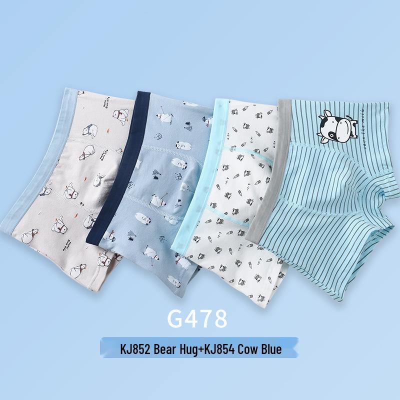 Children's Summer Cotton Boxer Briefs (Class A) for Boys Aged 9-12 - No Pinch Design.