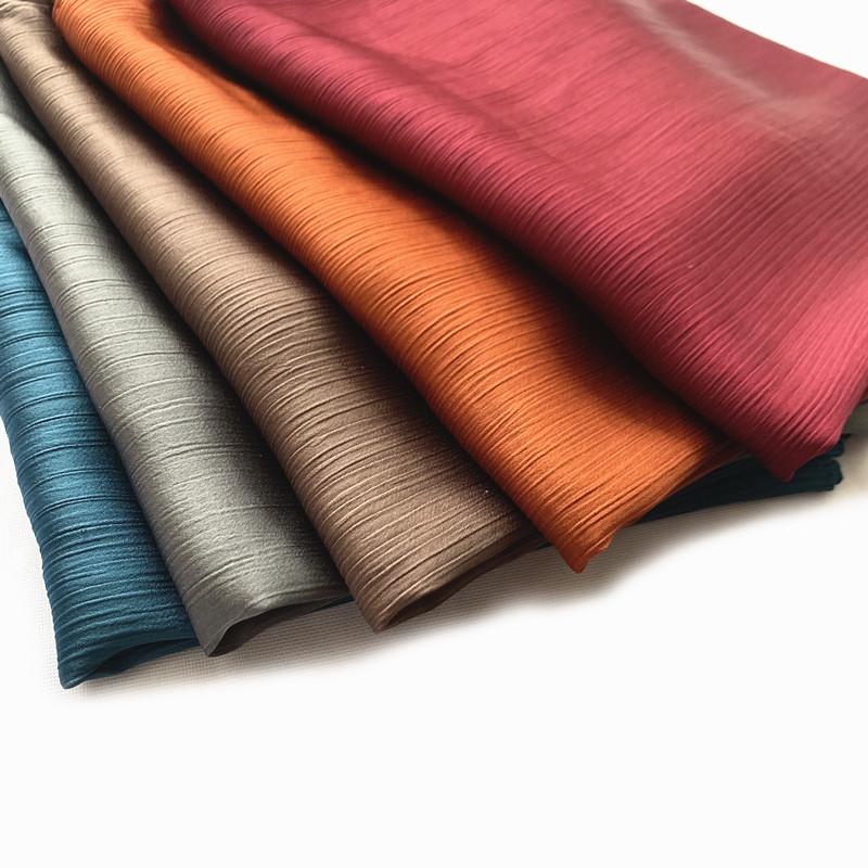 2023 Natural Wrinkled Solid Color Long Crepe Silk Scarf WJA14