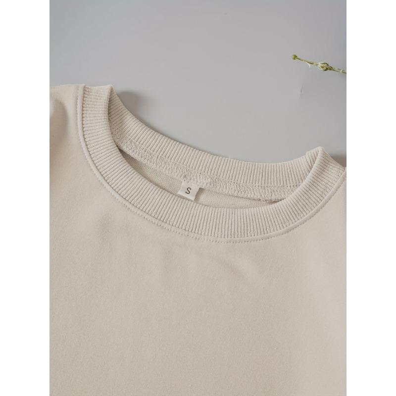 Neck 17 Colors Pullover Crew Sweatshirt Casual Long Sleeve Sweatshirt For Fall Winter Womens Clothing