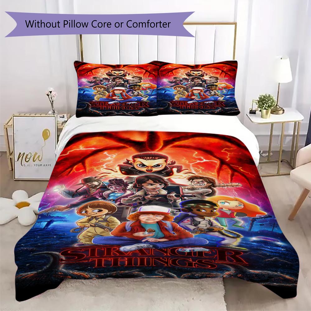 Stranger Things Upside Down Threepiece Set Without Core 1 Duvet Cover 2 Pillowcase Without Core Duvet Cover And Pillowcase