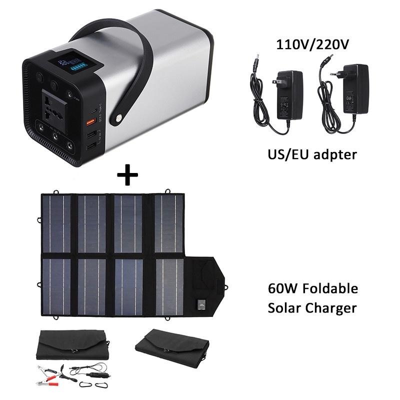 200W Powerbanka Přenosný solární generátor Zásoba energie Mobilní napájecí zdroj Venkovní UPS Baterie