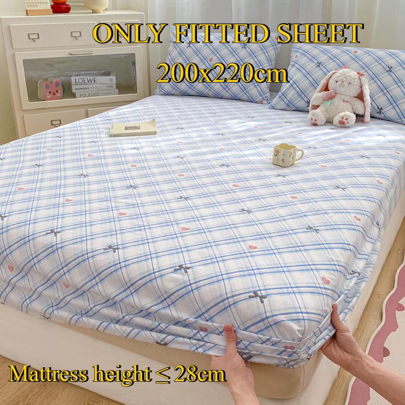 Fitted Sheet Pure Cotton Non-fading Non-balling Single-piece Bed Sheet Non-slip Multi-specification Bedding Bedspread Protector