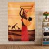 African Drum Music Tapestry Ethnic Style Percussion Instrument Home Decorative Wall Hanging for Bedroom  Living Room