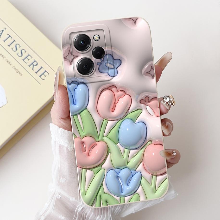 For Xiaomi Poco X5 Pro Case Cool Fashion Flower Sunset Soft Silicone Soft Protection Cover For Xiaomi Poco X5 X 5 X5Pro 5G Funda