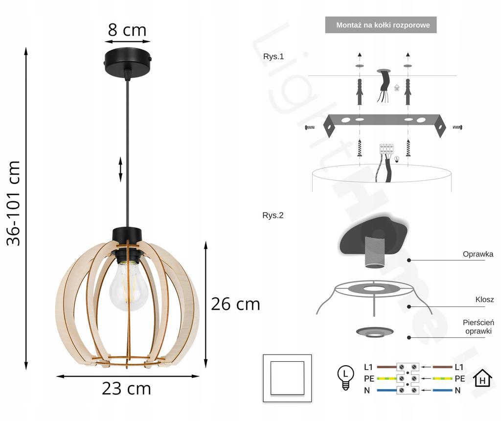 MODERN WOODEN LED CEILING HANGING LAMP