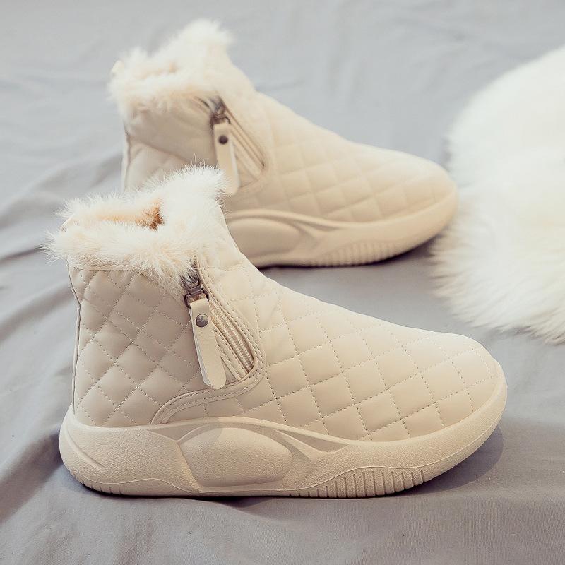 High-top Cotton Shoes Winter Velvet Thickened Warm Snow Boots Women's Versatile New Cotton Boots Large Cotton Women's Shoes Winter