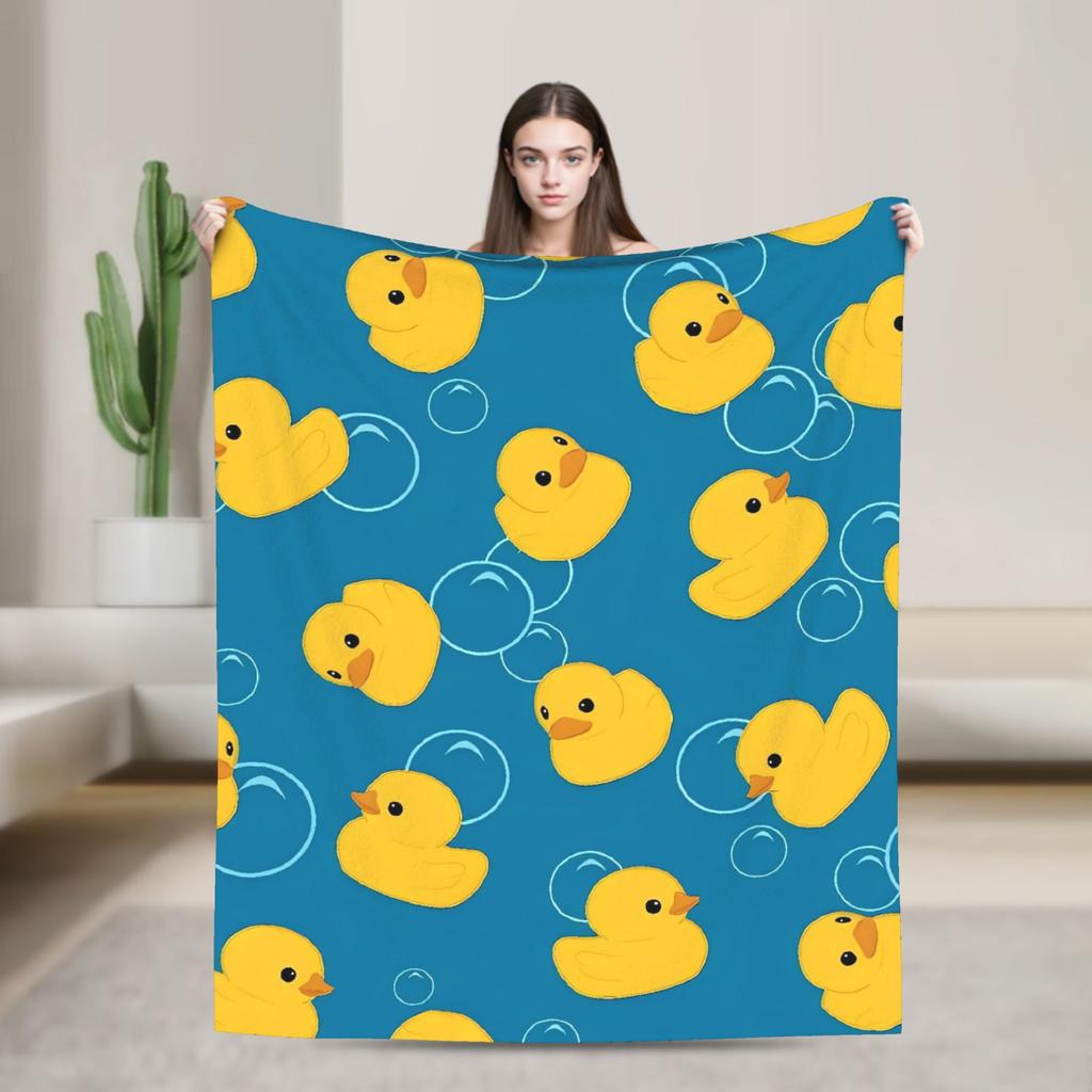 Yellow Rubber Duck   Blanket Quality Super Warm  Bedding Throws Winter Boy Girl Bedroom Print Bedspread