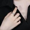Lucky Four-Leaf Clover Ring for Women, Simple Design ins Stylish and versatile open ring with zirconia and thorn flowers, suitable for women's daily