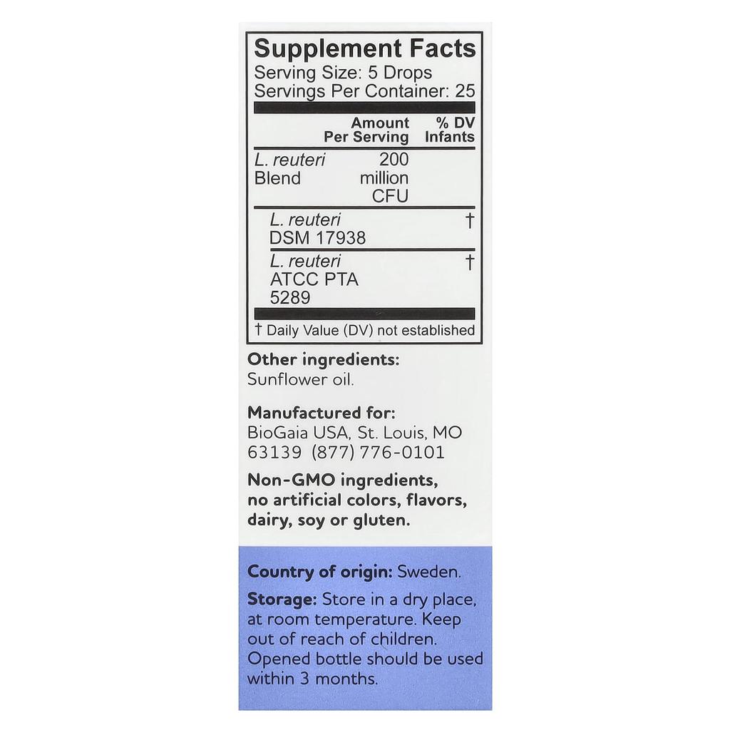Nutrient Supply & Growth Drops, 1+ Year, 200 Million CFU, 5 mL (0.17 Fl Oz)