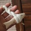 Unique Handmade Wood Fish Door Bell Hand Carved Rustic Wooden Fish Sculpture Lucky Lightweight Car Fish Hanger Home Entryway