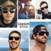 Maxjuli XL Extra Large Square Sunglasses for Men Wide Head Dark Black Sun Glasses 149mm W8004
