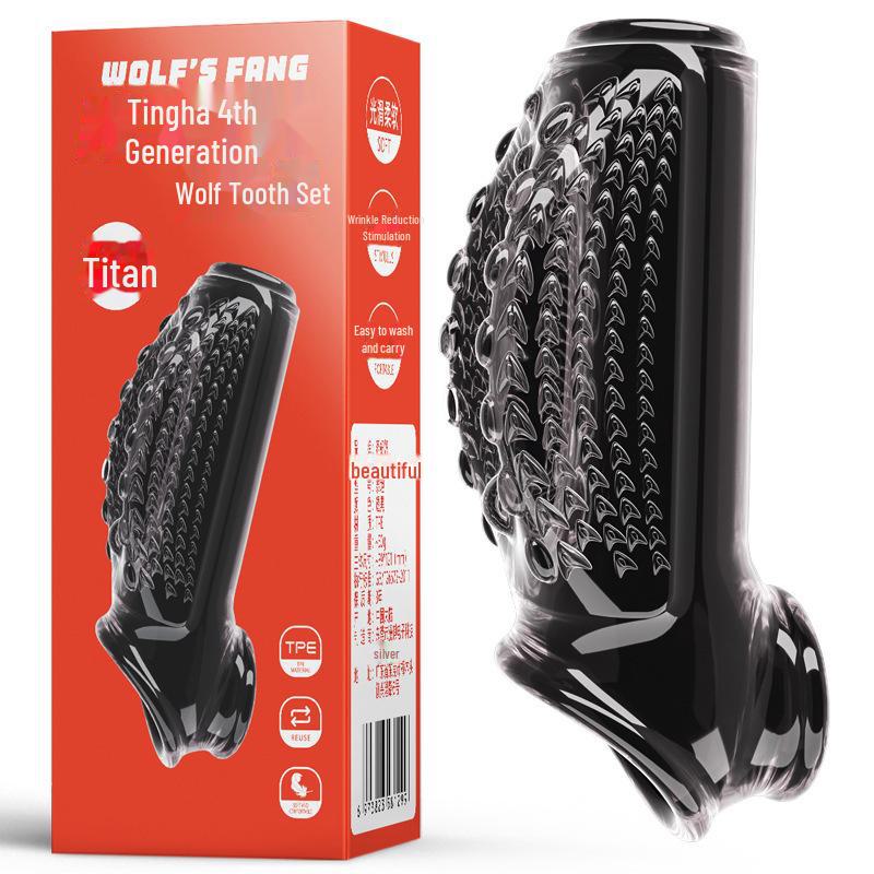 Se Niuniu Krokodýl Titan Resistance Ring Zámek na vlčí zuby Essence Sada sexuálních hraček.