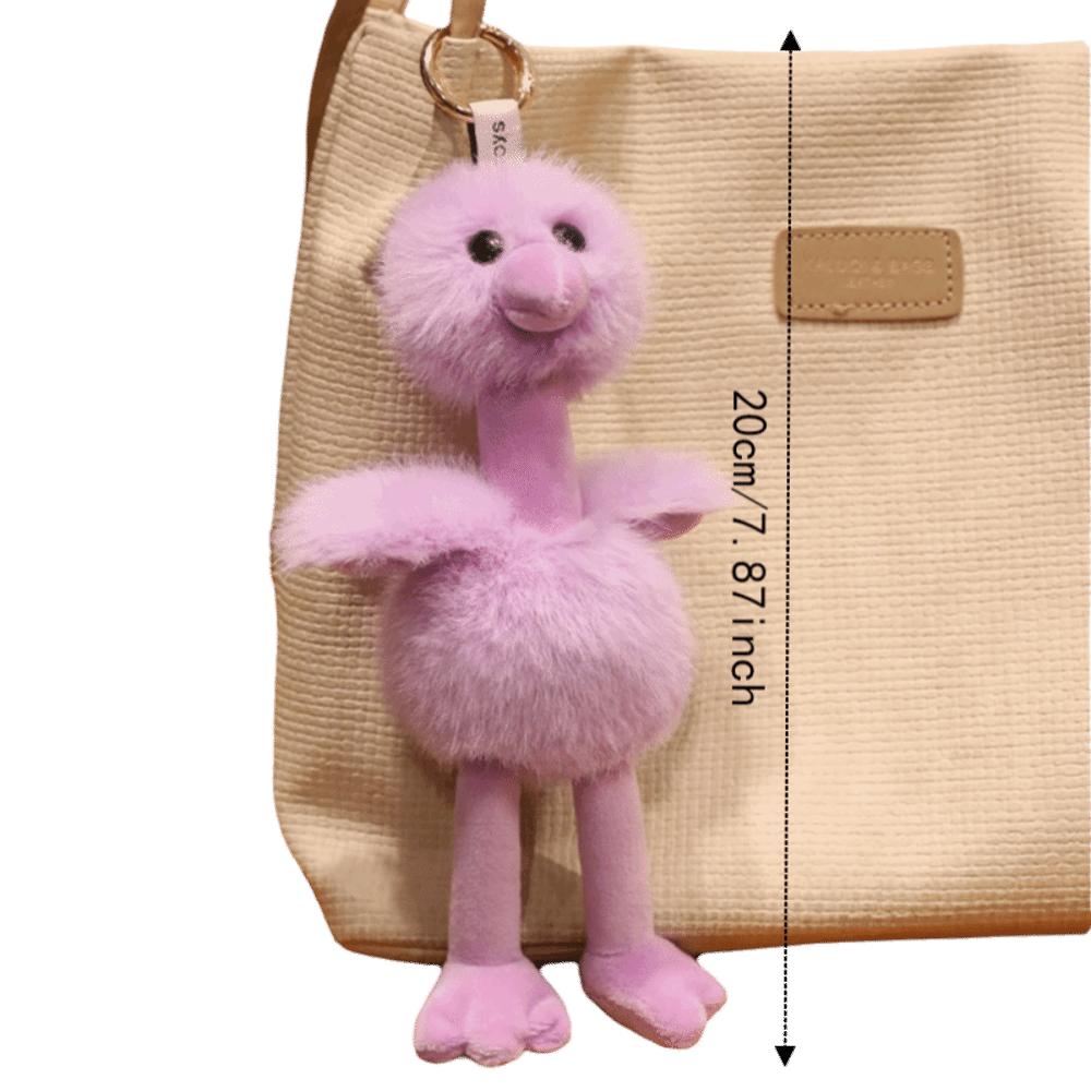 Furry Ostrich Plush Doll Pendant Cute Bird Plush Keychains Ostrich Plush Keychains Pendant Decor