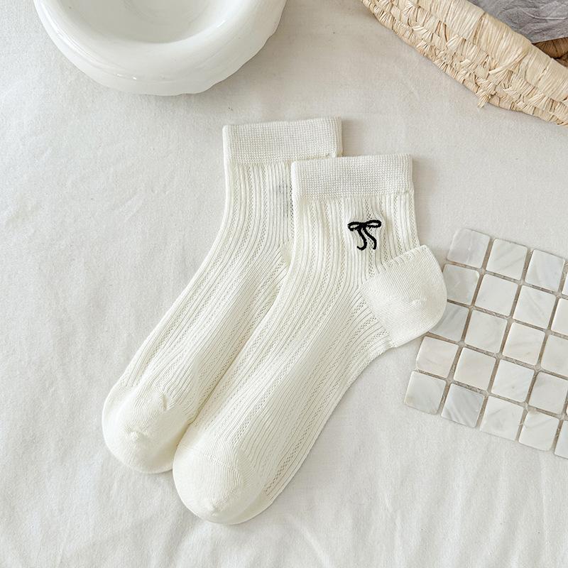 Summer Women's JK Solid Color Causal Socks Breathable Comfortable Female Socks Middle Tube Cotton Socks