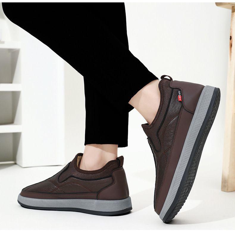 Men's Winter Fleece-Lined Waterproof Slip-On Cotton Boots | Non-Slip and Warm