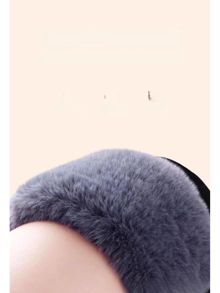 Zesílené teplé pletené chrániče kolen z umělé králičí kožešiny pro studené nohy - Podzim/Zima Nové