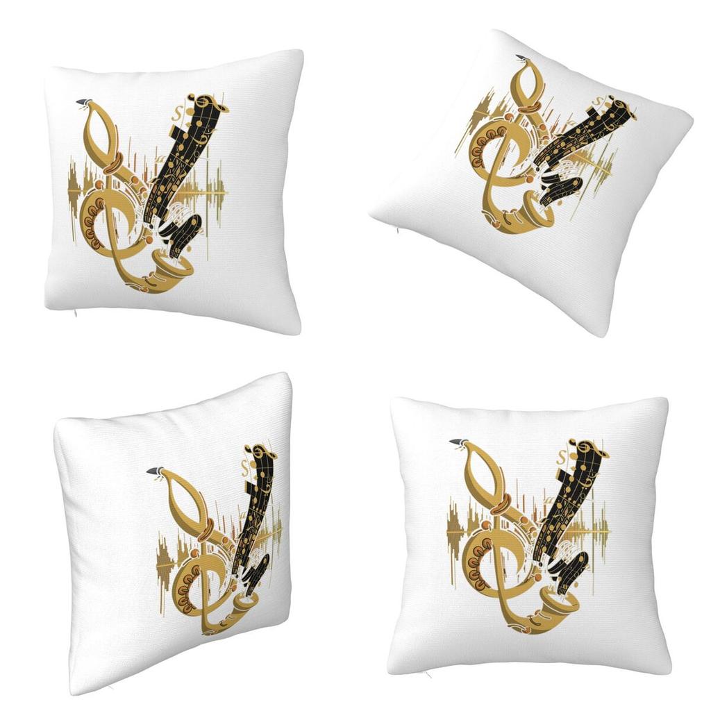 Saxophonspieler - Musik Kunst Mädchen Y2k Grafik Quadratischer Kissenbezug Kissenhülle Kissenbezug Überwurf-Kissenbezug für Zuhause Schlafzimmer