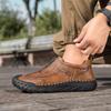 Fashion Vintage Style Men Casual Shoes Handmade Loafers Comfortable Mens Hiking Shoes Quality Split Leather Man Slip on Flats Moccasins