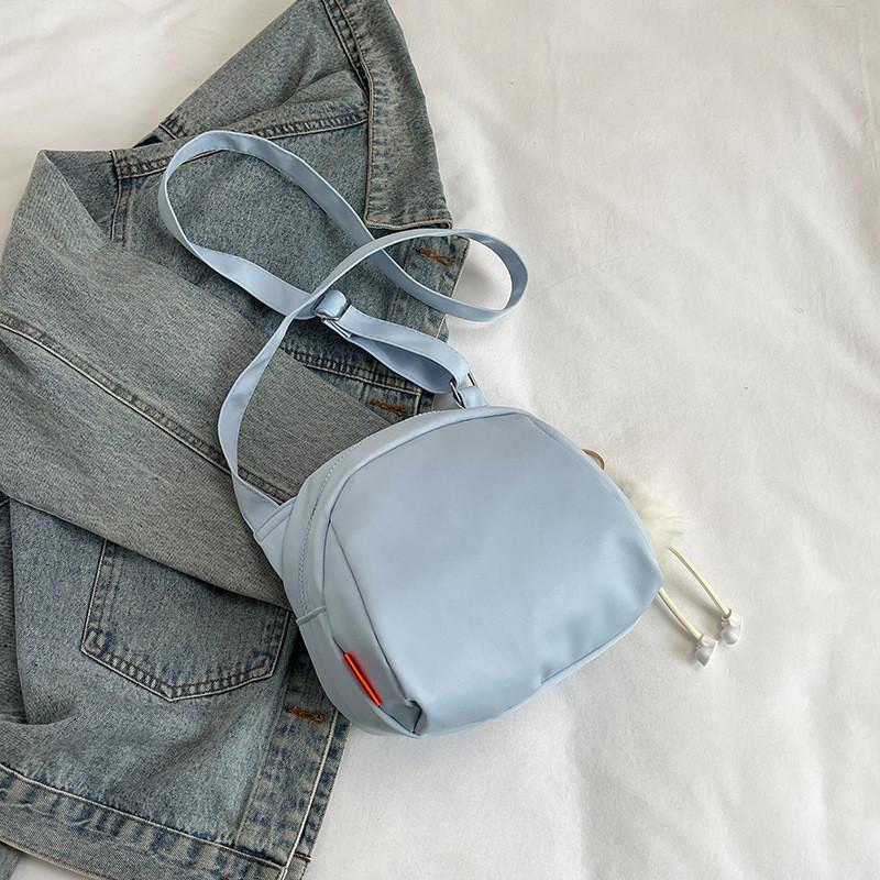 Vintage Small Canvas Crossbody Bag Stylish Washable Fabric Commuter Student Bag In Black White And Blue