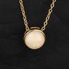 Natural Ethiopian Opal Pendant 925 Sterling Silver Gold Plated Round Cabochon Handmade Fine Jewelry Gift for Her
